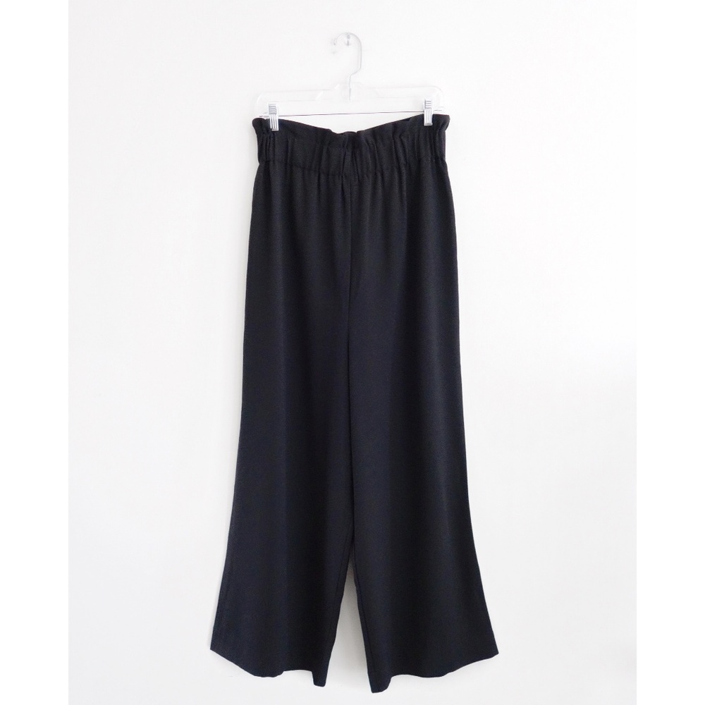 Ganni Black Paperbag Waist Wide Leg Pants 8 - NWOT